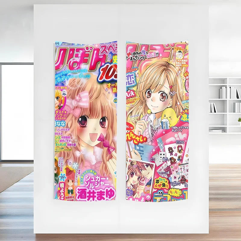 décoration murale manga shoujo rose blanche anime personnages desserts illustrations posters autocollants