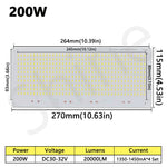projecteur led 100w 200w 50w lumineux plaque industrielle alu opaque connecteurs rouges