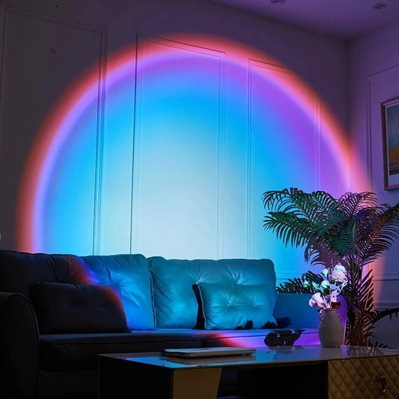 projecteur led noir atmosphère arc ciel rotation multi angles usb moderne chambre salon