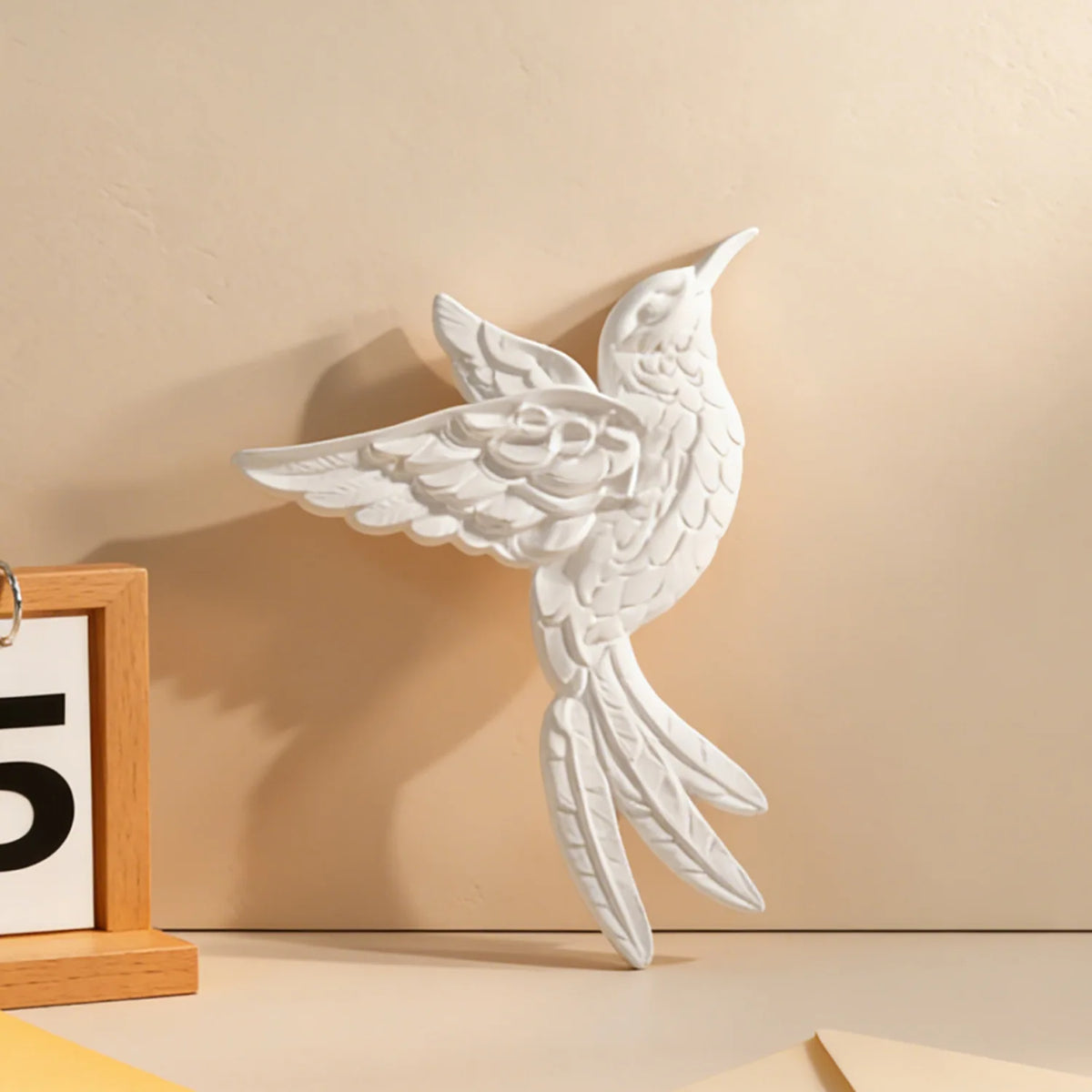 moule silicone oiseau stylisé décoration murale moderne ornement suspendu blanc opaque