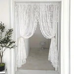 rideau dentelle florale transparent blanc romantique tringle 150x200cm 150x100cm 70x60cm decoration european americain