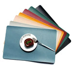 dessous verre moderne texturé cuir couleur vert orange noir beige bleu marron rouge minimaliste
