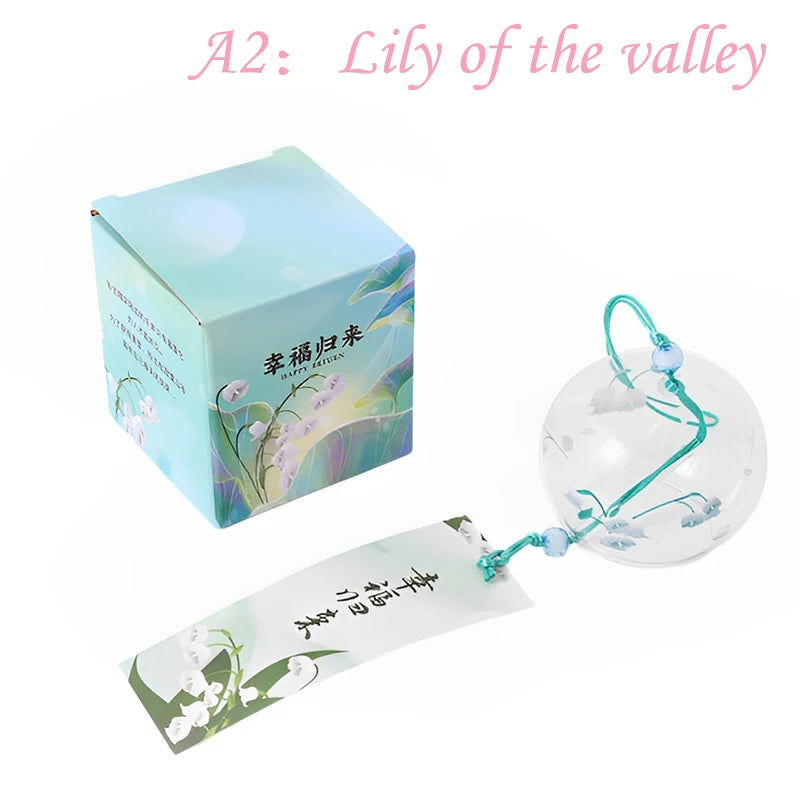cloche vent japonaise transparente poissons floral ruban maison spa cuisine traditionnelle