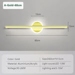 lampe murale led moderne or noir 40 60 cm mur vis fixe éclairage chambre