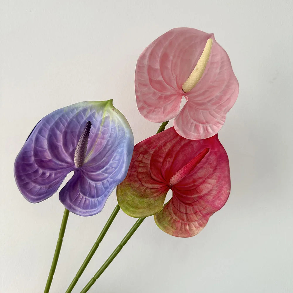 fleurs artificielles anthurium modernes multiple couleurs intérieur décoration mariage événements