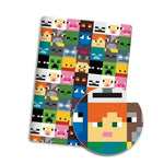 tapis souris minecraft personnages pixelisés motif blocs verts multicolore opacité pixel art
