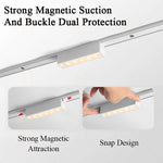 luminaire led rail magnétique blanc moderne système éclairage intérieur mince aluminium fixation aimant maison