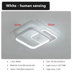 plafonniers led capteur mouvement blanc noir minimaliste moderne 20x20cm 249 2000lm