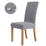 Housse chaise moderne gris foncé rayures horizontales élastique imperméable polyester
