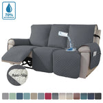 housses fauteuil inclinable gris quilté moderne élastique ajustable poche rangement lavage machine salon