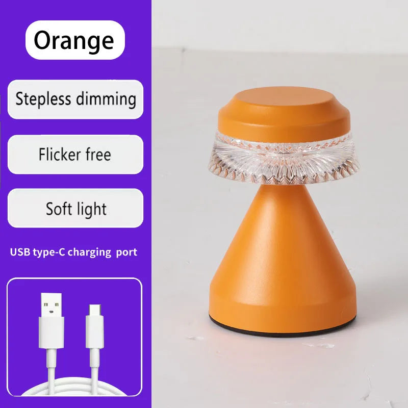 lampe table led blanc marron rose plissée moderne interrupteur tactile charge type