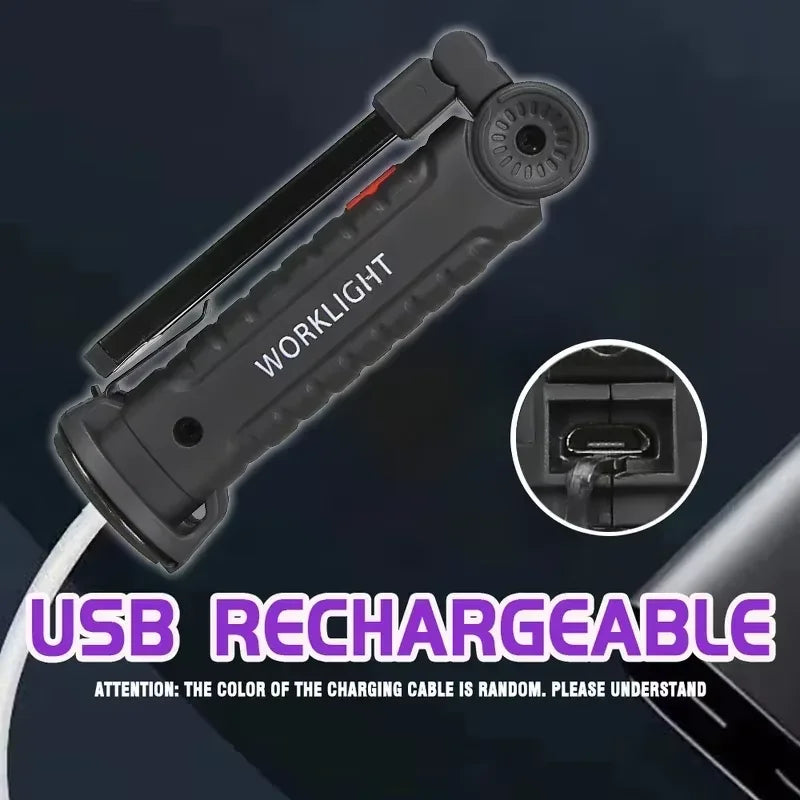 lampe torche uv led rechargeable aimant noir texturé pratique robuste