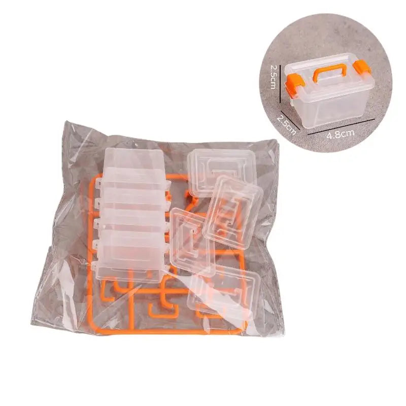 boîtes rangement transparentes accessoires poupées poignées couleurs modernes pratiques portables petits objets