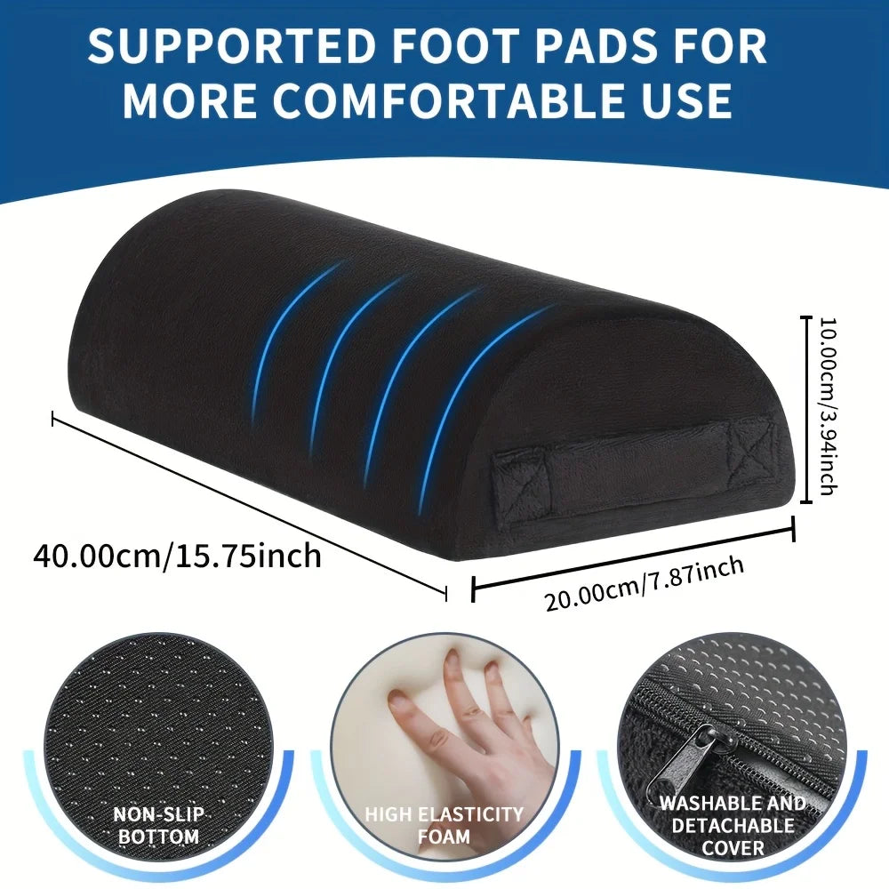 coussin pied massage velours noir lignes bleues ergonomique amovible lavable bas anti dérapant