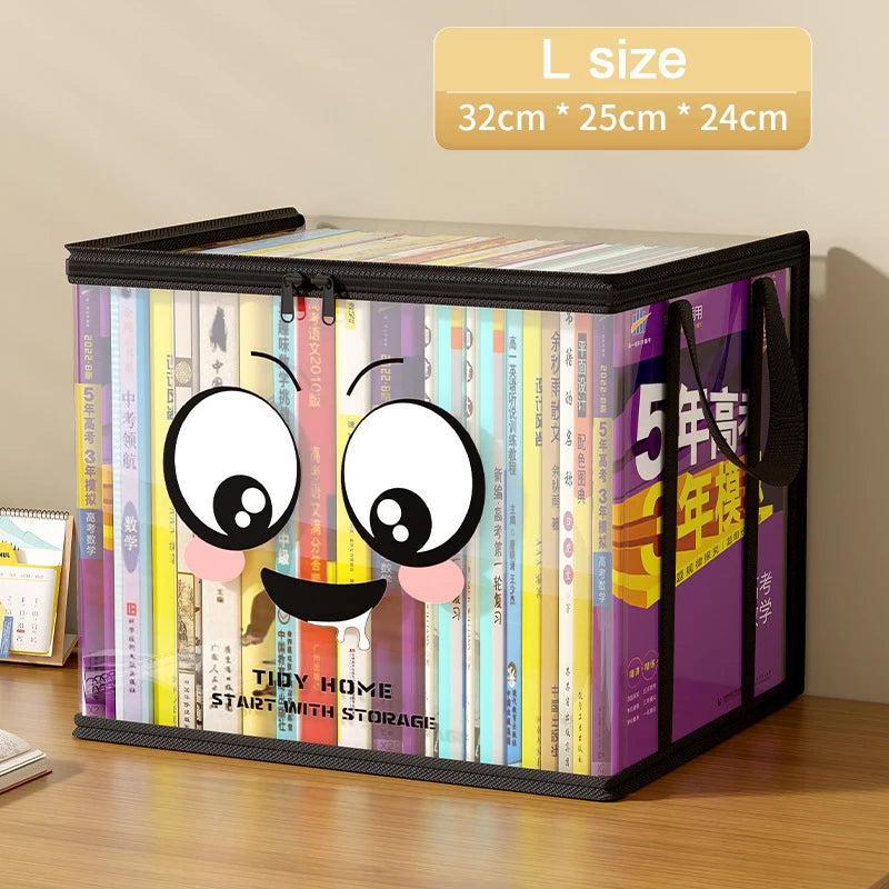 boîtes rangement transparentes moderne noires blanches souriantes FULL OF ENERGY TIDY STORAGE cordon serrage