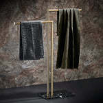 porte serviettes moderne or noir acier inoxydable barres doubles lisses marbre élégant serviettes