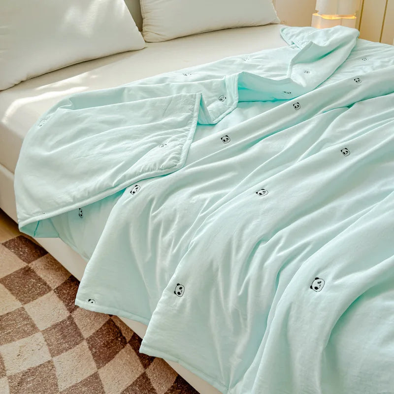 couverture coton fleur bébé lit doux jaune rouge verte simple chambre été rafraîchissante