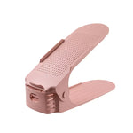 support chaussures moderne perforé blanc rose vert pastel clips réutilisable économiseur d'espace chambre penderie