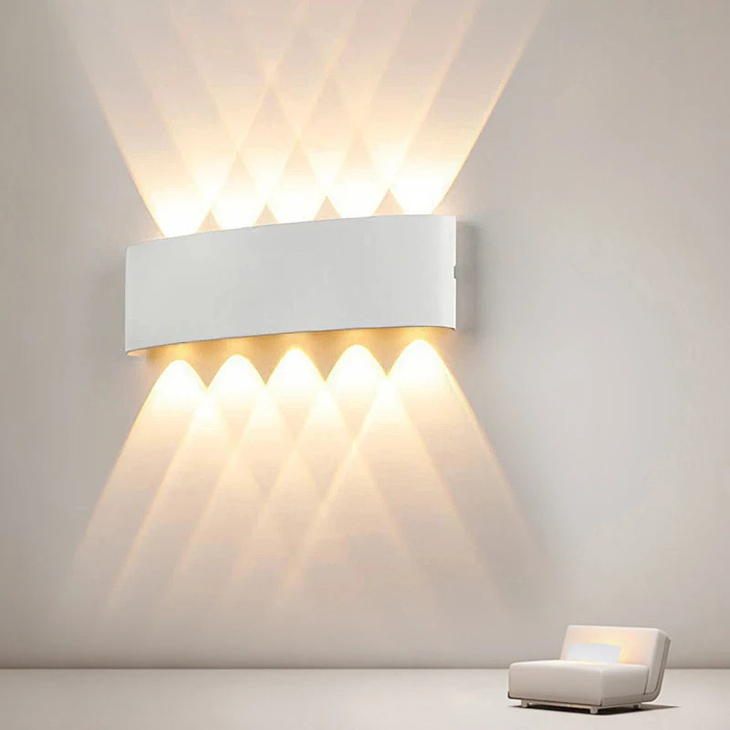applique murale led blanc moderne ligne ondulée 6w 8w 10w chambre salon entrée