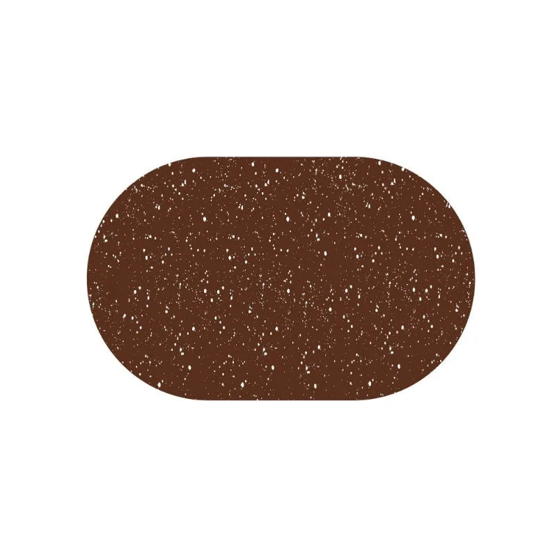tapis bain ovale moderne pois aléatoires couleurs variées résistant l'eau