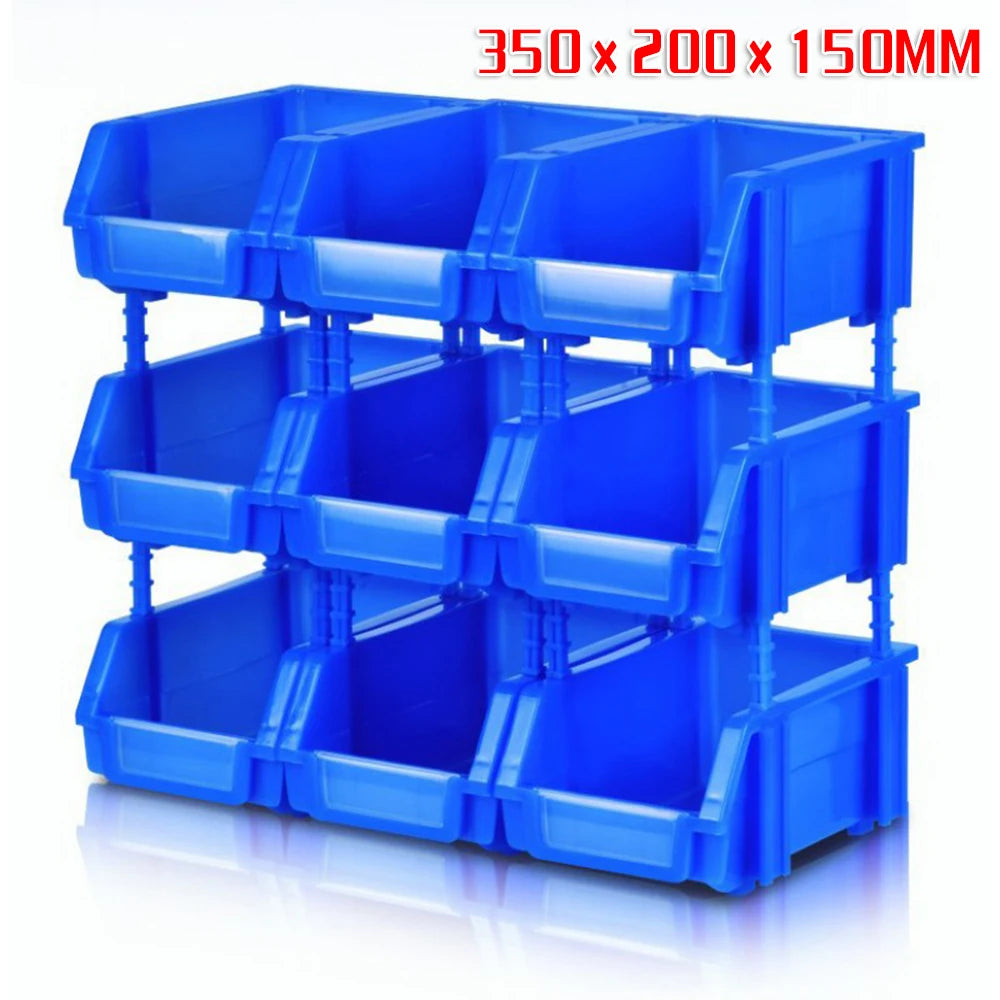 Vue de dessus boîte rangement vis plastique PE