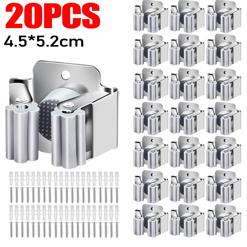 porte balai acier inoxydable support mural salle bain outils nettoyage moderne fixations