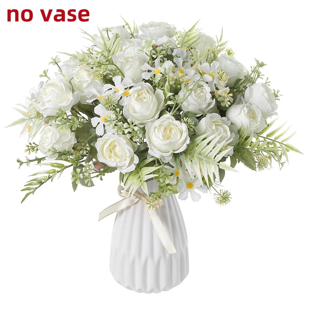 décoration mariage bouquet fleurs artificielles blanches naturel intérieur anniversaire baby shower