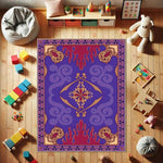 tapis violet floral tigre velours classique orné intérieur extérieur 40x60cm 50x80cm 80x120cm 120x160cm