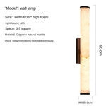 applique murale moderne marbre naturel cuivre lampe led salon chambre coucher décoration luxe