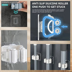 rangements adhésifs clips balai aspirateur moderne transparent blanc gris multifonctionnels