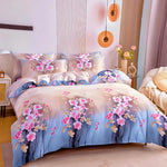 ensemble literie moderne floral bleu clair rose taies d'oreiller couvre lit taille twin full