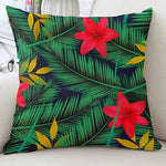 coussin carré moderne feuilles tropicales 100% polyester 35x35cm 45x45cm 50x50cm 60x60cmversible lavable