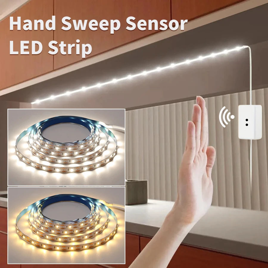 strip led blanc veilleuse adhésif sensor tactile 5v moderne chambre cuisine