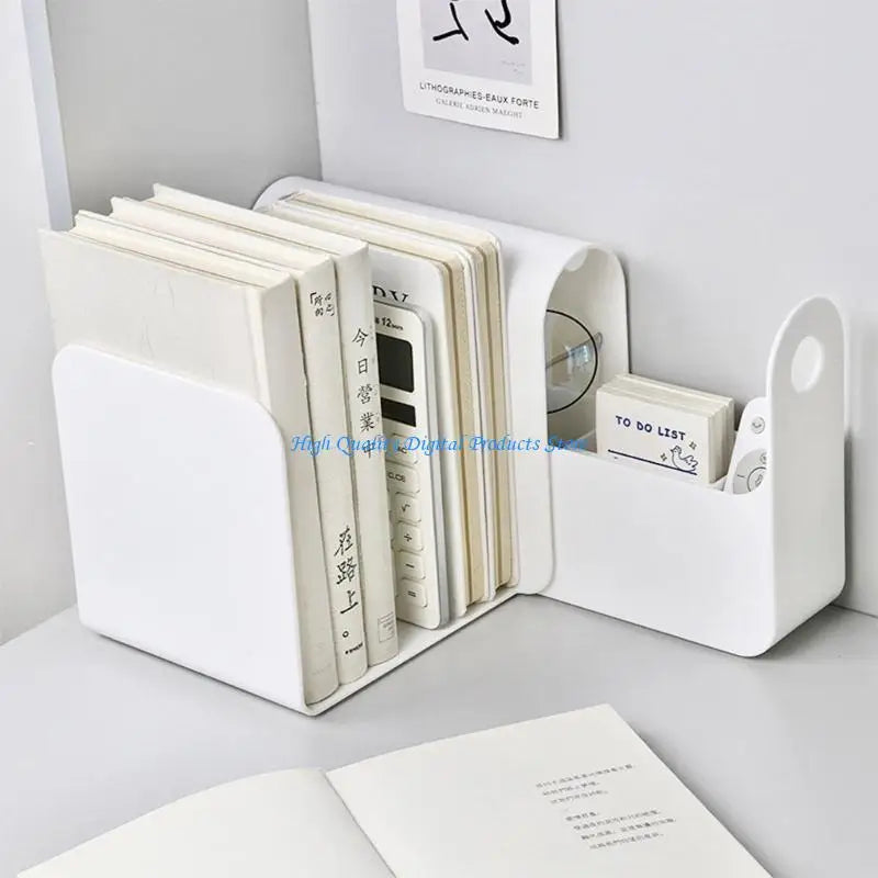 organisateur blanc minimaliste rangement livre stylo bloc notes plantes to do listiaux