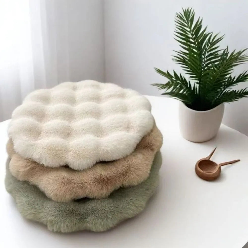 coussin doux blanc gris rose vert peluche moderne diametre 35cmwasher