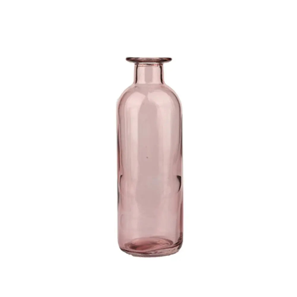 bouteille verre transparent moderne fleurs artificielles décoration table salon mariage nordique