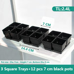 pots succulentes blancs modernes entailles drainage 6cm 7cm cactus pierres