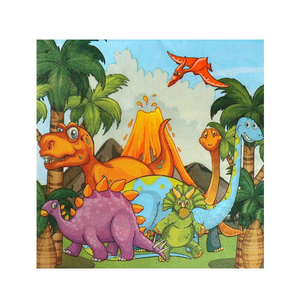 serviettes jetables multicolores dinosaures anniversaire enfants poisson d'avril mariage fiançailles noël parties
