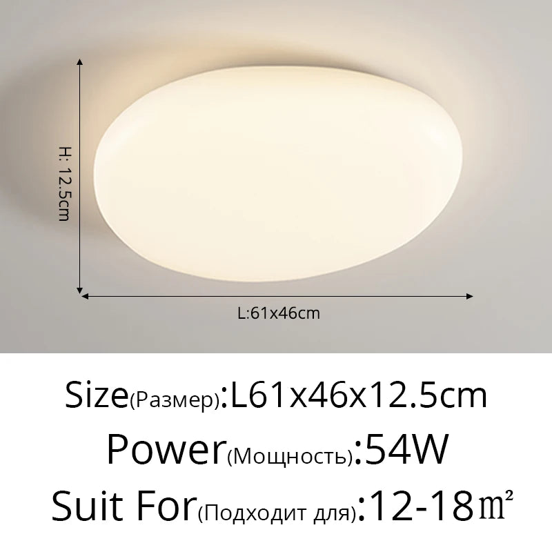 plafonnier led moderne minimaliste acrylique blanc fixation circulaire ovale éclairage quotidien contemporain