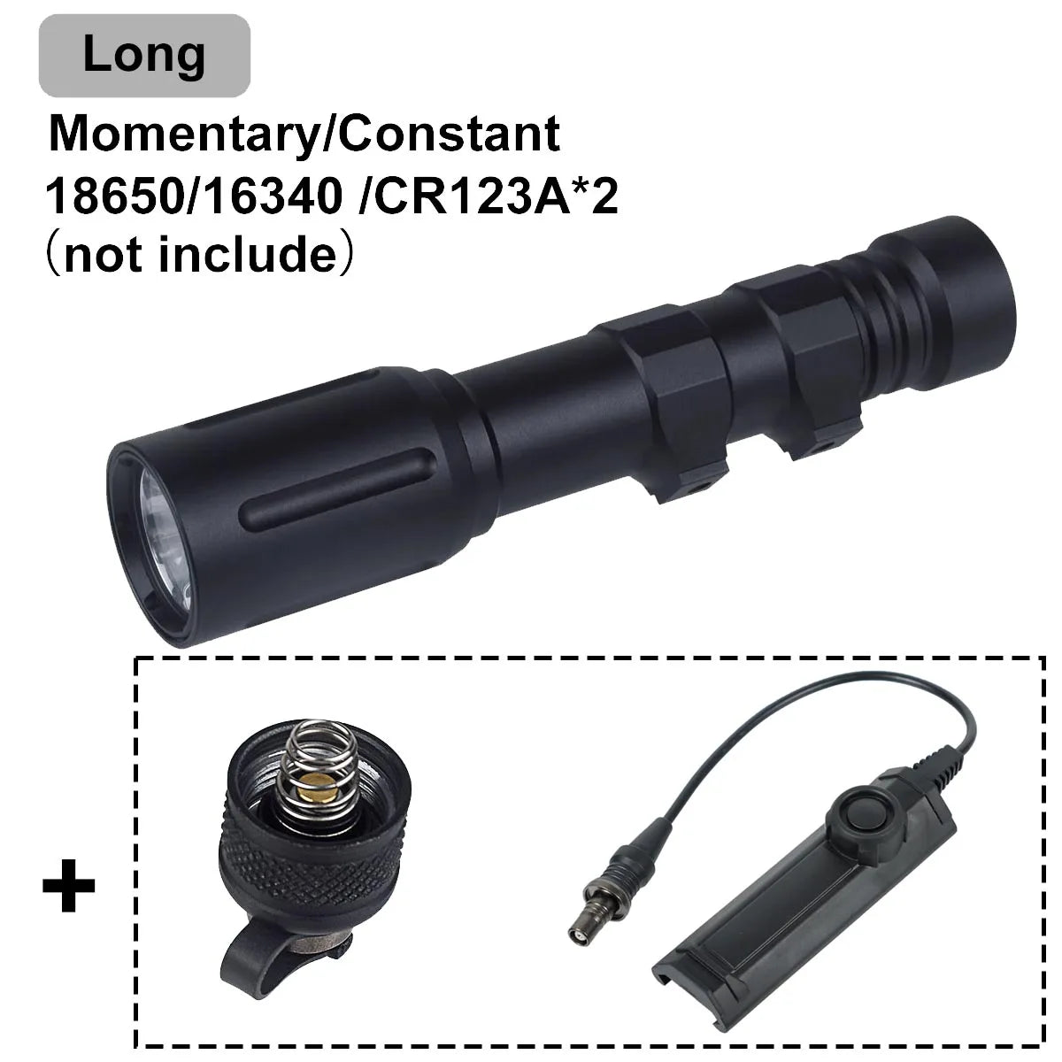 lampe torche led noire dorée texturée moderne 1300 lumens picatinny clip robuste