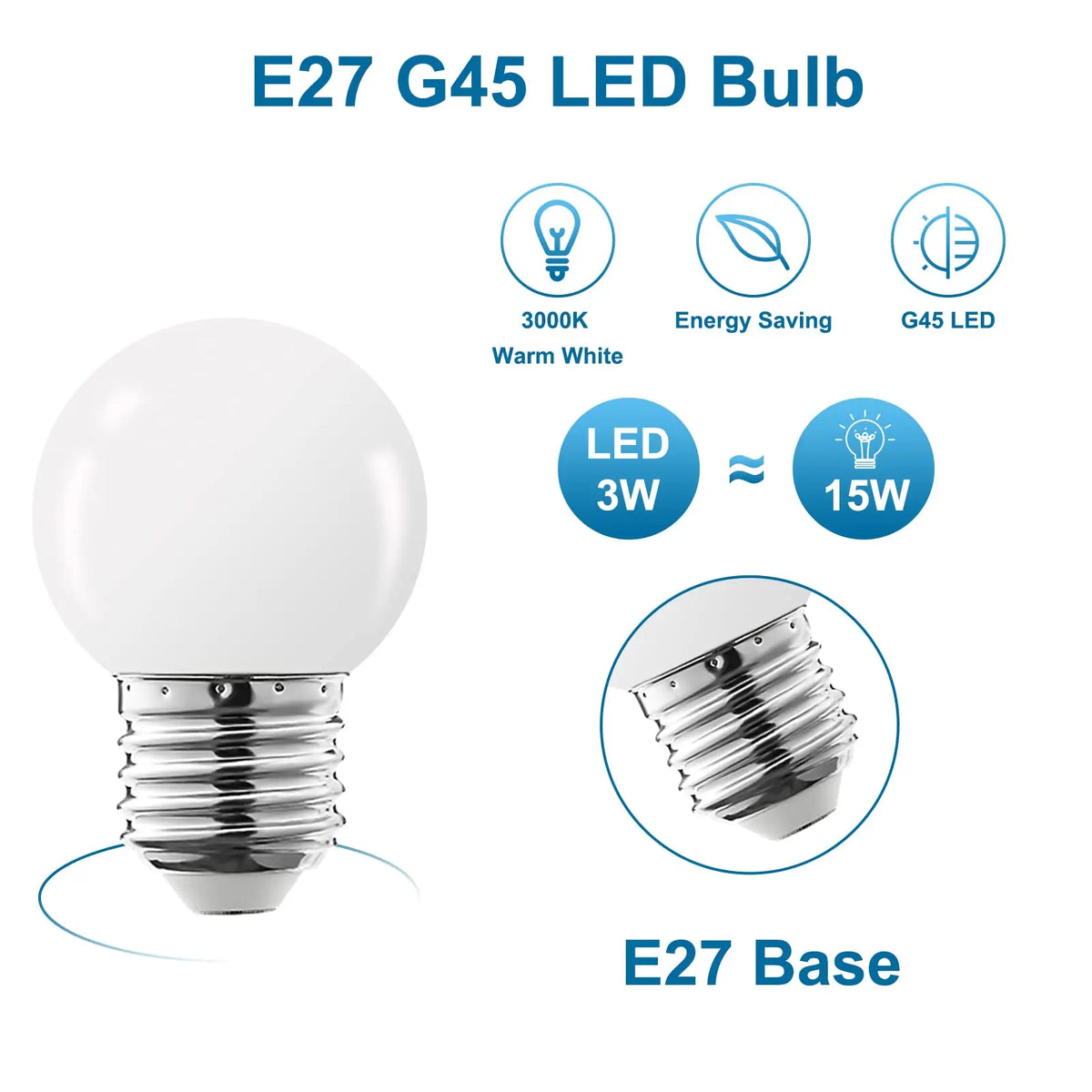 ampoules led blanc chaud globe translucide e27 basse consommation moderne 2w 3w 220v 68mm