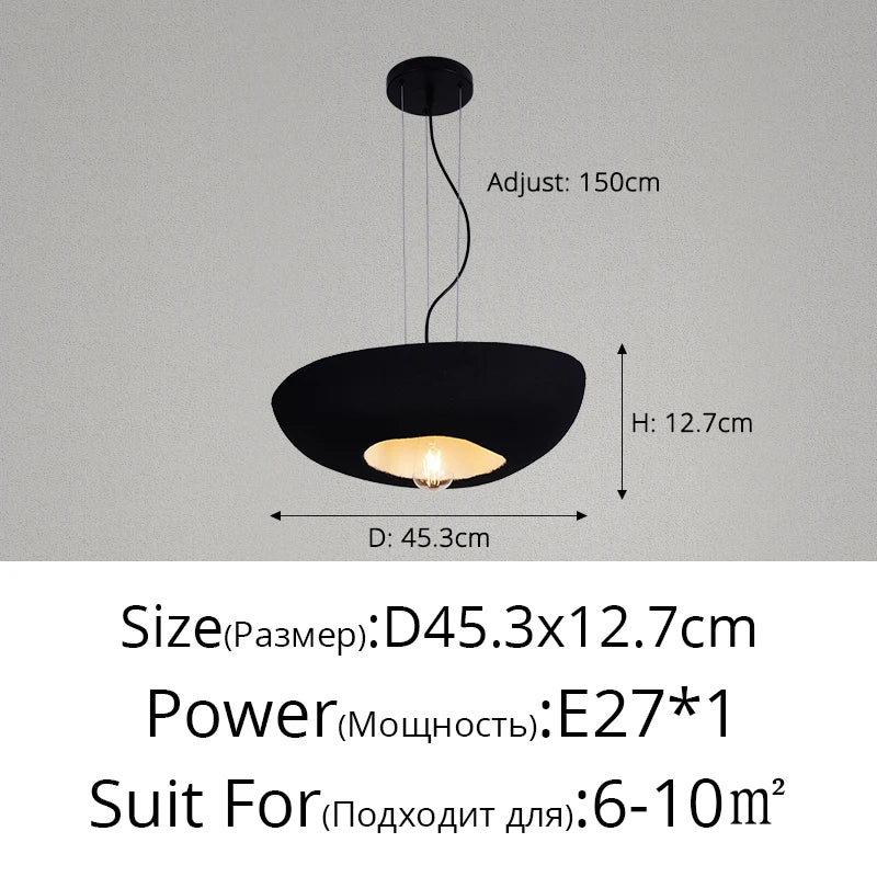 Suspension lumineuse moderne noir gris grains ciment opacité câble suspendu salon chambre