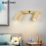 lampe murale moderne grain bois éclairage chambre entrée étude led 220v fixée mur contemporain