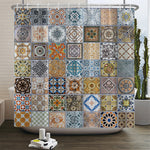 rideau douche boho multicolore fleurs mandalas geometrique opaque polyester respectueux environnement