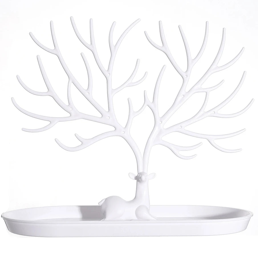 présentoir bijoux arbre branches cerf rose vert blanc moderne minimaliste rangement bijoux