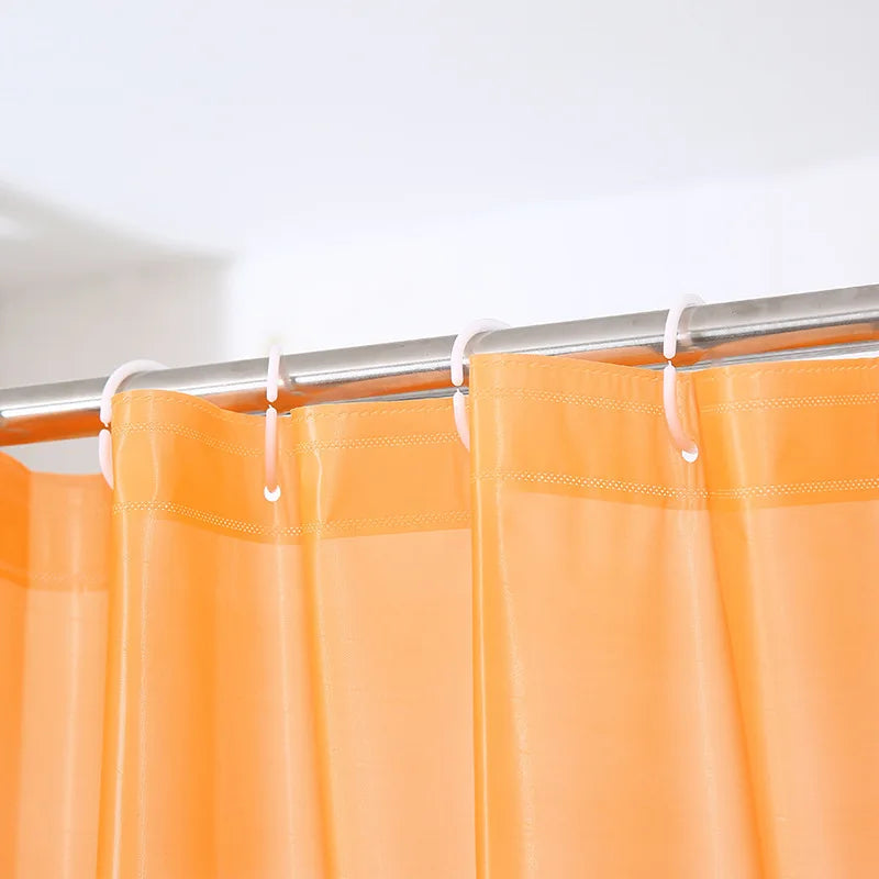 rideau douche semi transparent moderne rose orange bleu blanc vert plissé 180x180cm anneaux suspension