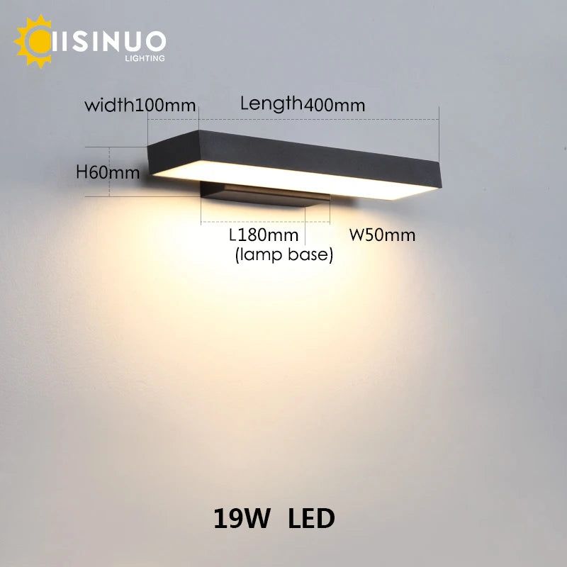applique murale moderne led noir extérieure capteur mouvement hydrofuge alimentation alternative 110v 240v