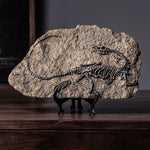 squelette dinosaure résine décor maison salle gris marron clair os roche tringle noire réaliste