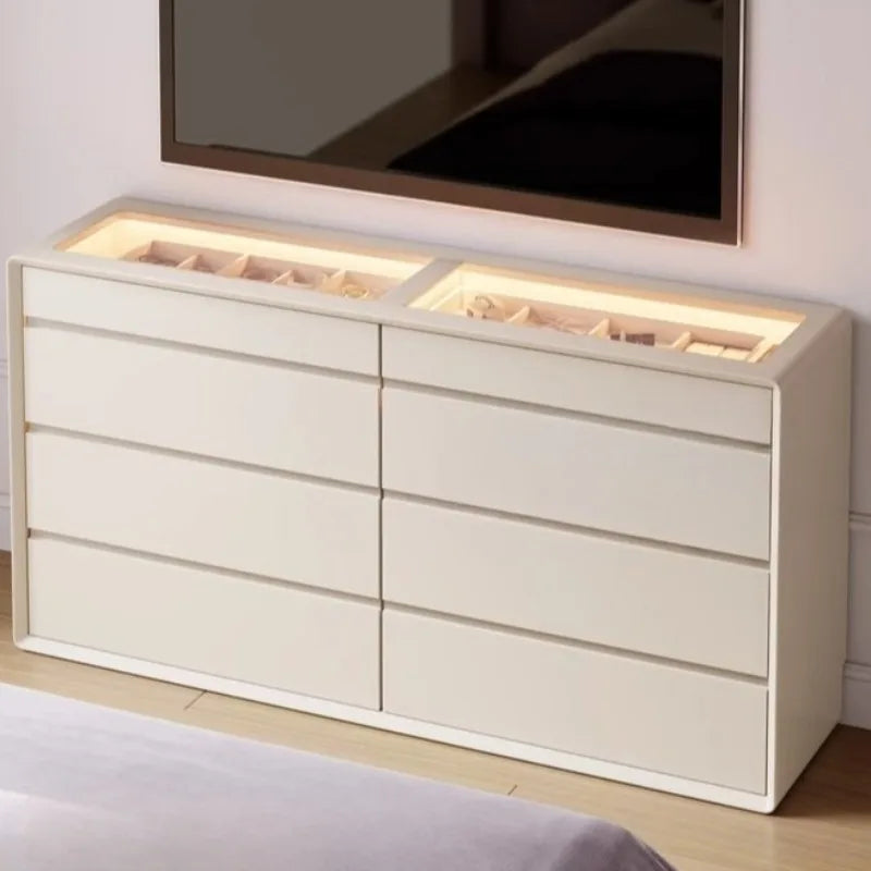 armoire bijoux moderne bois blanc lisse compartiments tiroirs maison 80x35x72cm