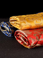 écharpe élégante brocart floral doré rouge bleu jaune classique respectueux environnement pliable multifonctionnelle